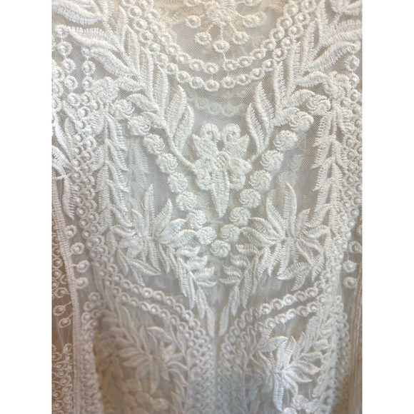 VTG Womens Lace Coquette Express Top Size S Embroidered Floral Dainty Feminine - Picture 3 of 16